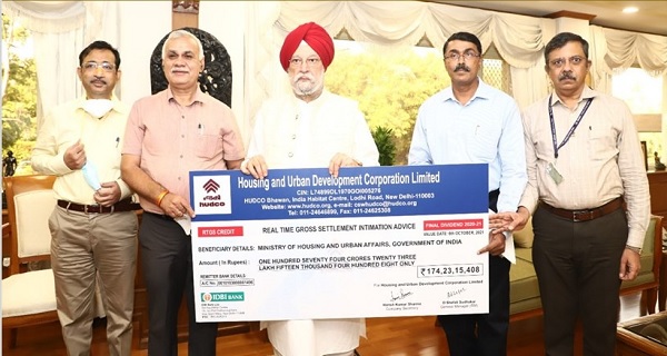 HUDCO pays final dividend of Rs 174.23 for the FY2020-21 to Govt
