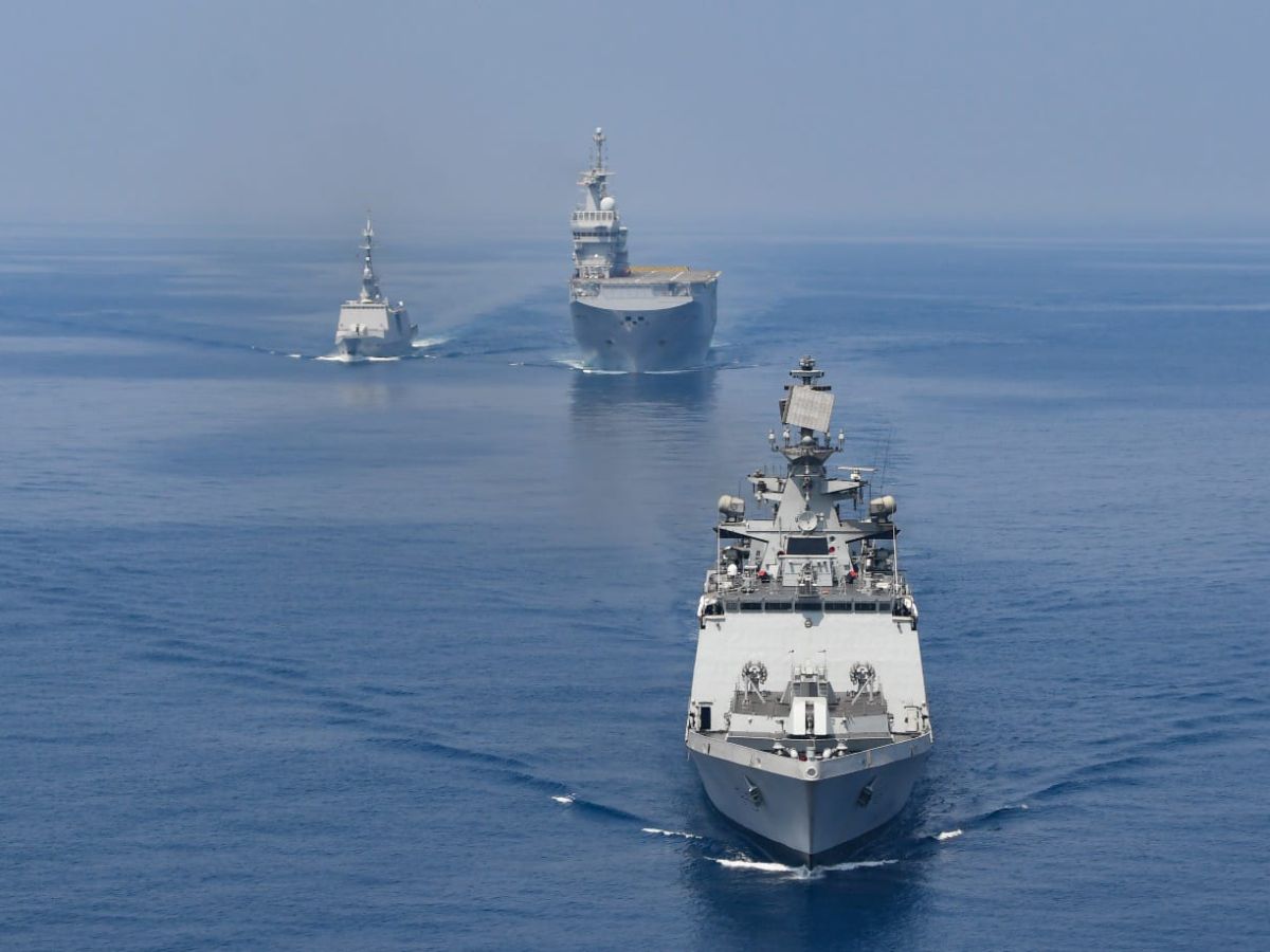 भारतीय नौसेना के आईएनएस सह्याद्री मिसाइल ने फ्रेंच नौसेना के साथ समुद्री साझेदारी अभ्यास में लिया भाग