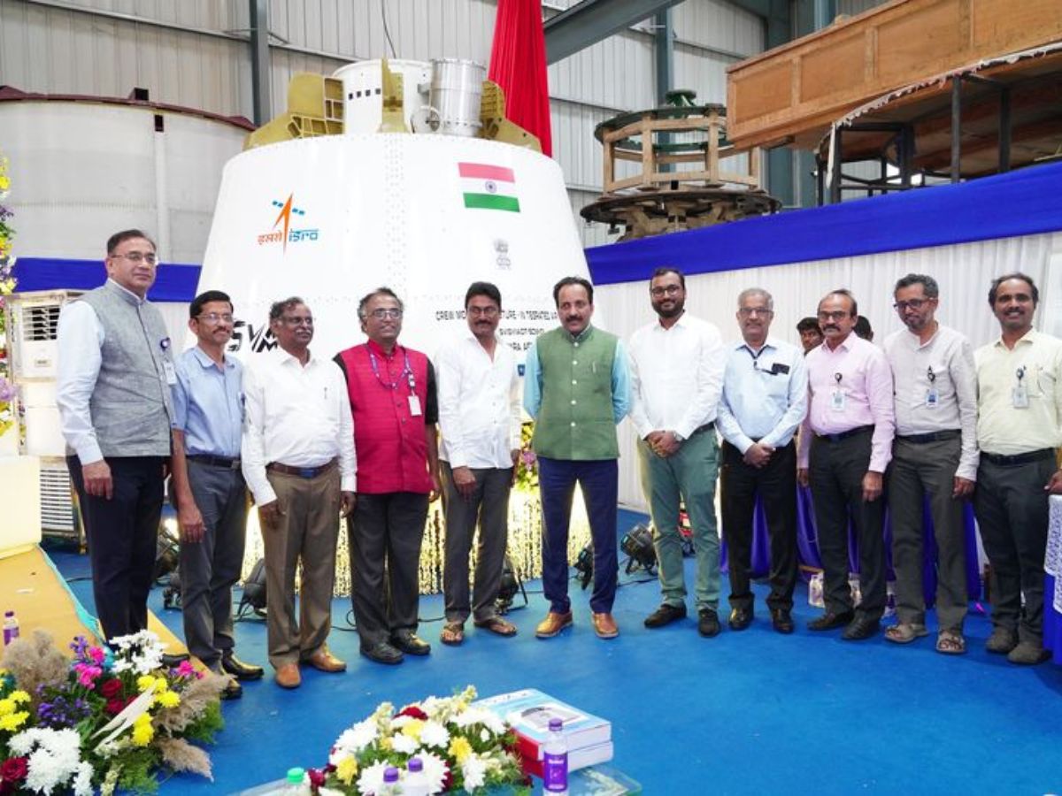 ISRO received crew module structure simulated assembly