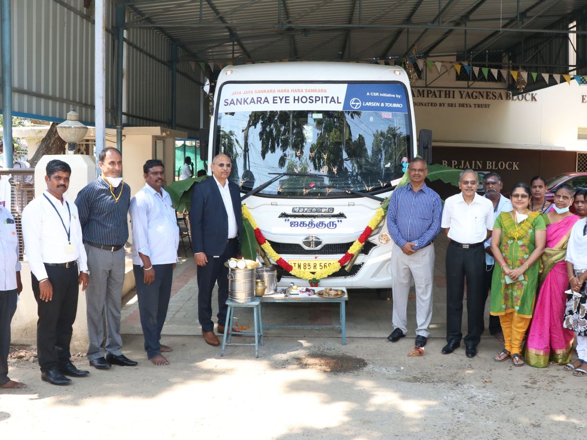 L&T donates a bus to Sankara Eye Hospital under CSR