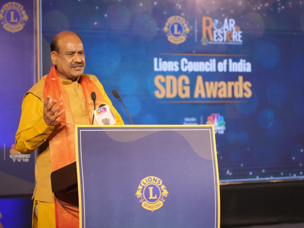 Lok Sabha speaker Om Birla gives away Lion’s Roar to Restore SDG awards