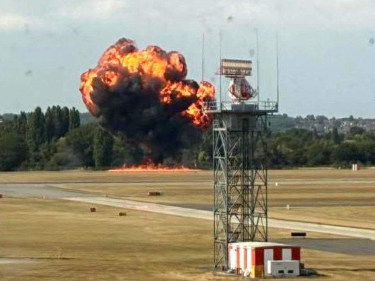 London Plane Crash: Small Aircraft Bursts Into Flames Moments After Takeoff