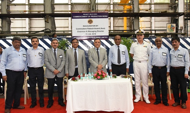 Production start 4th destroyer of Visakhapatnam Class at MDL