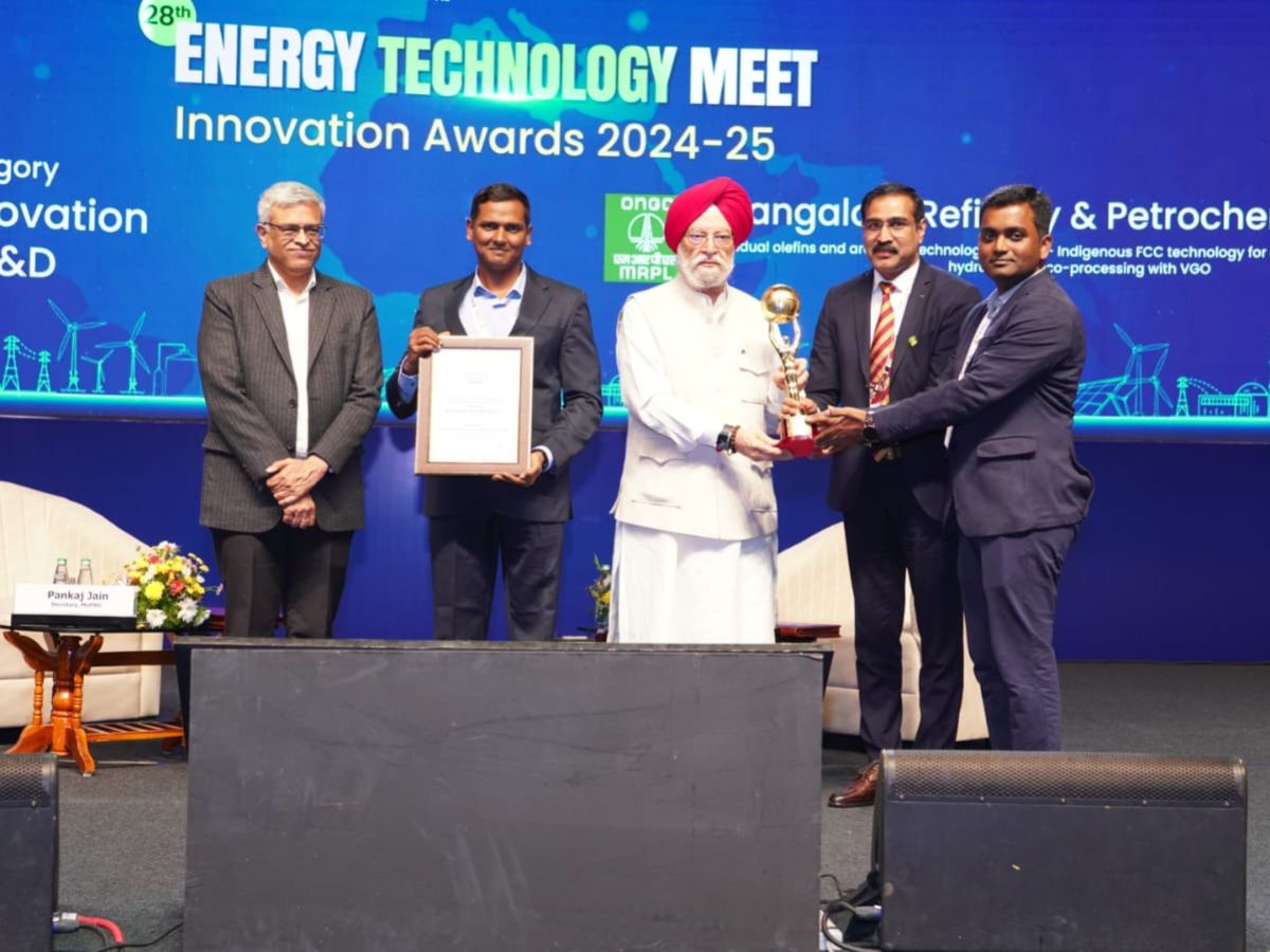 MRPL Bags 4th Successive Best Refining Innovation (R&D) Award at ETM 2025