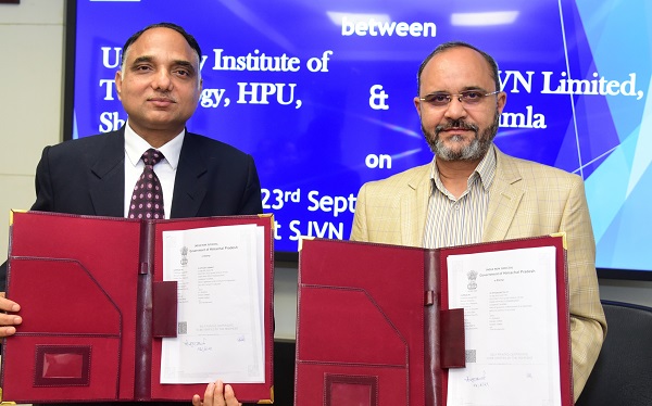 SJVN signed MoU with University Institute of Technology, HPU, Shimla for Skill Development