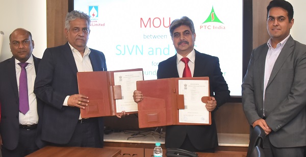 SJVN signs an MOU with PTC India for development of products to supply Round RTC Power