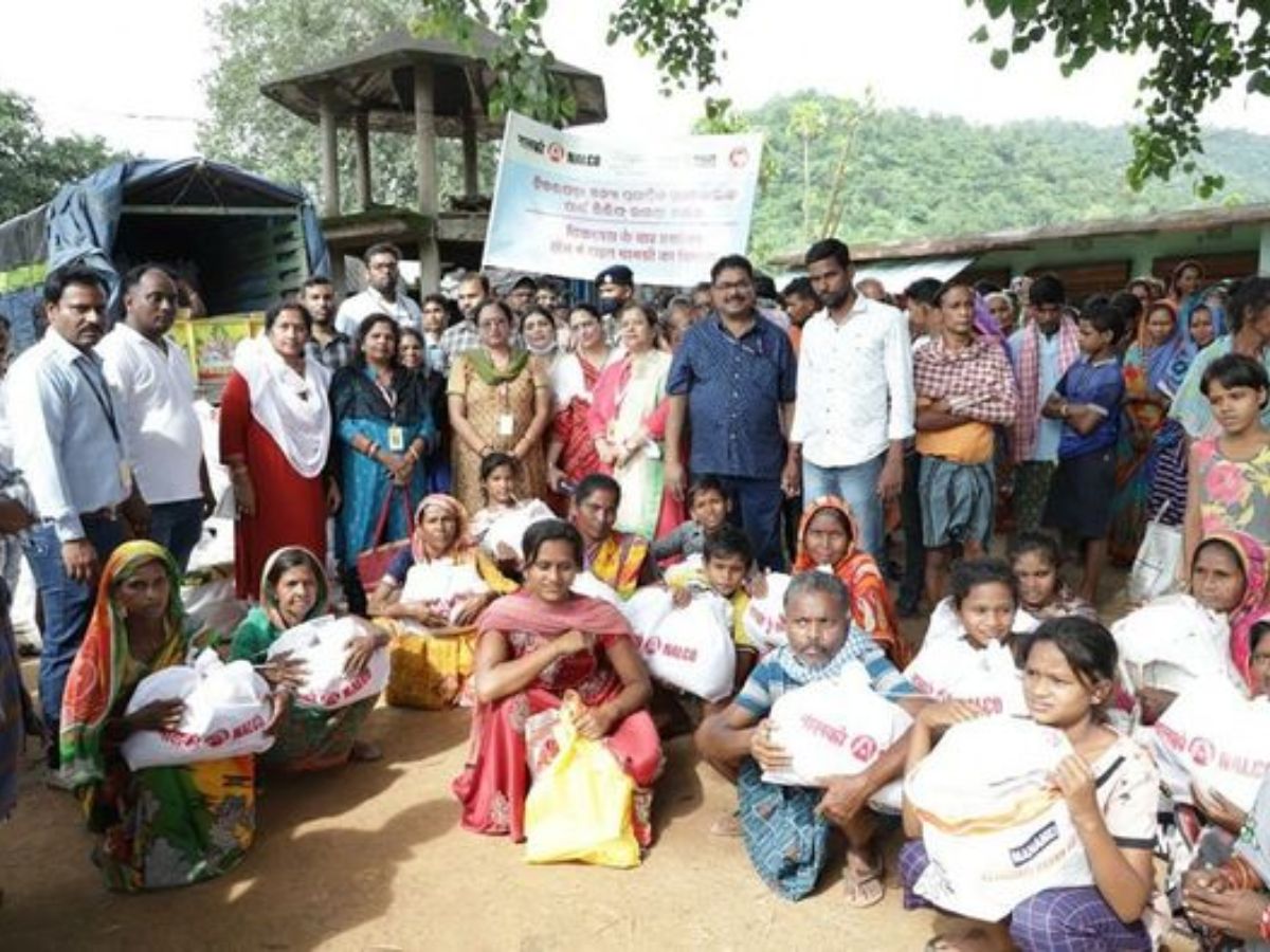 NALCO distributes relief materials to flood affected victims of Tikarpara area