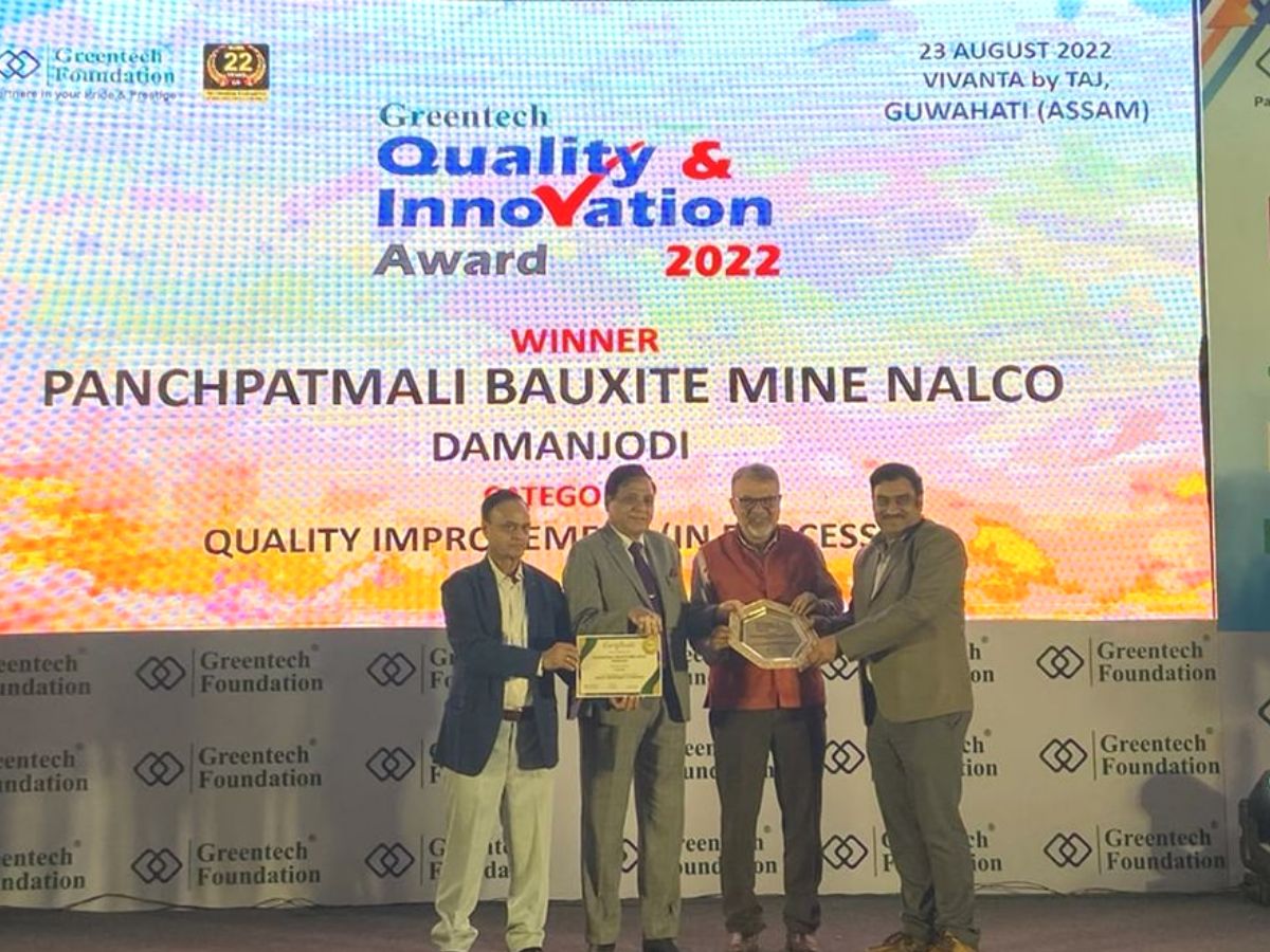 NALCO Panchpatmali Bauxite Mine received prestigious Greentech Quality and Innovation Awards 2022