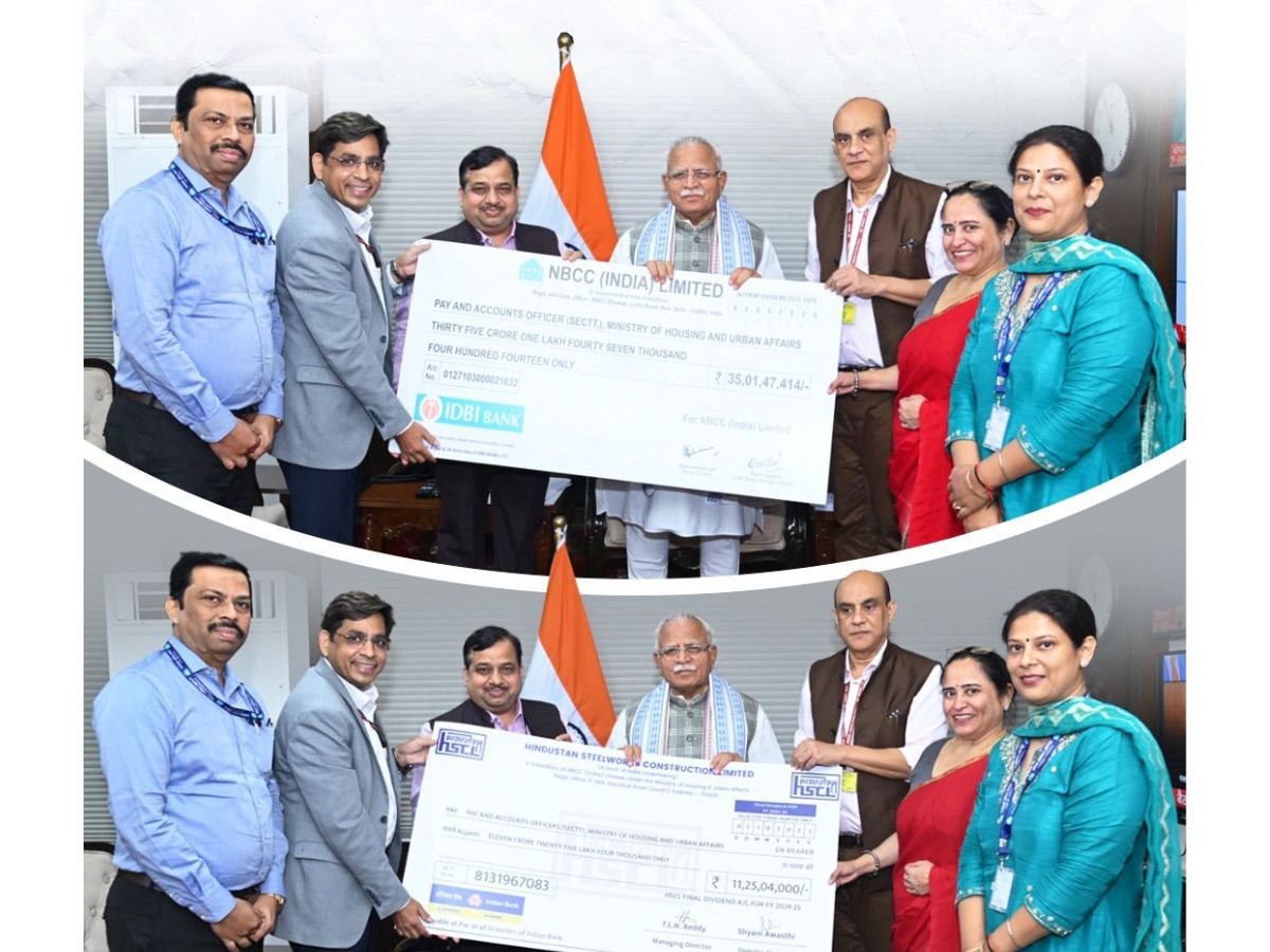 NBCC, HSCL presented dividend cheques to Govt