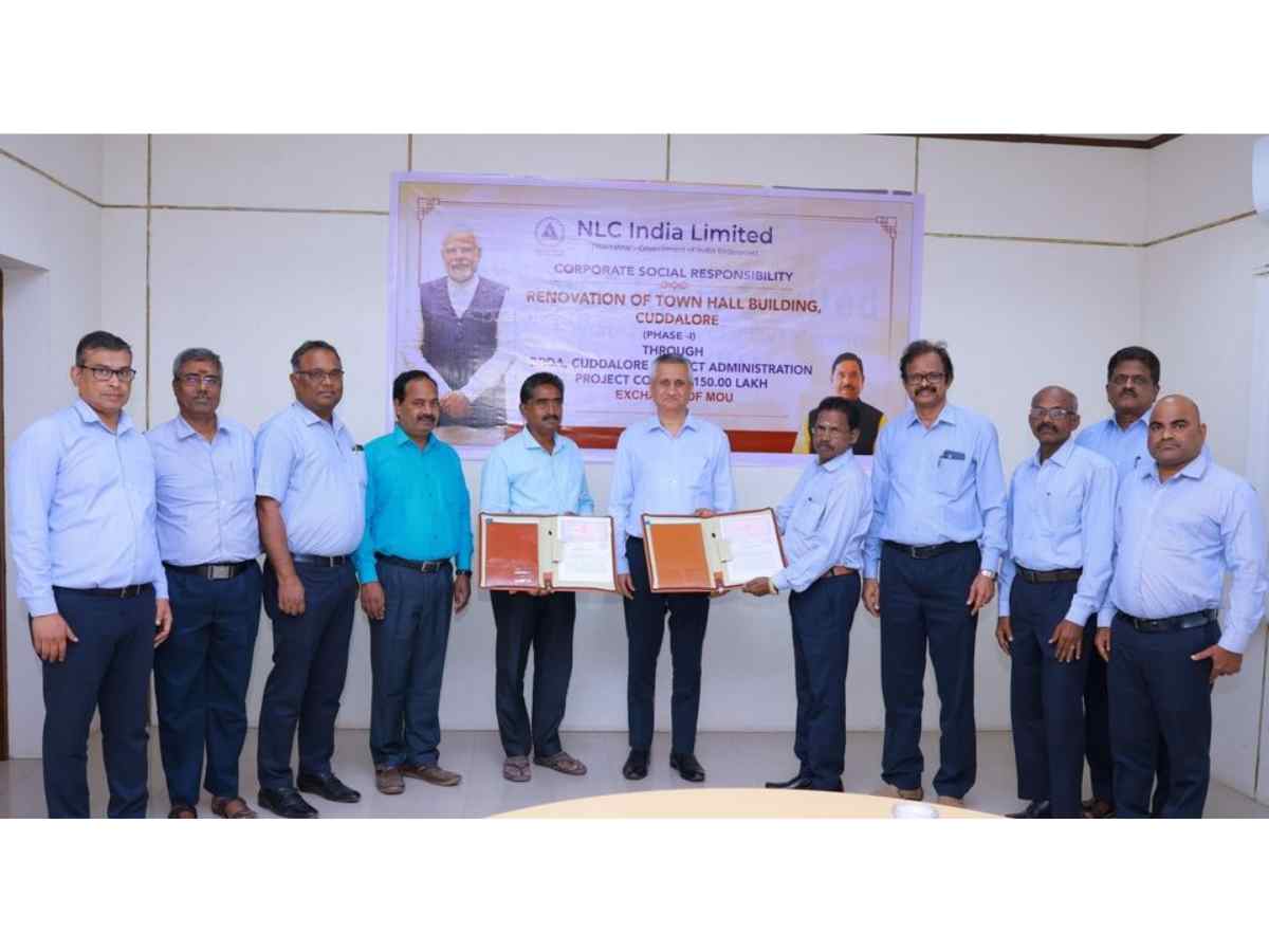 NLCIL Inks MoU with DRDA to undertake renovation of Iconic townhall building