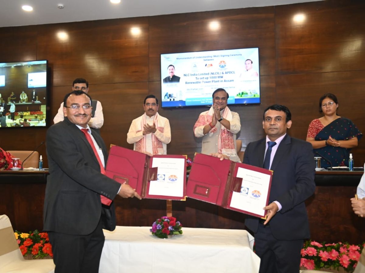 NLCIL signs MoU with APDCL to develop RE Projects in Assam