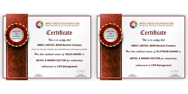 NMDC received 2 CSR Excellence Award