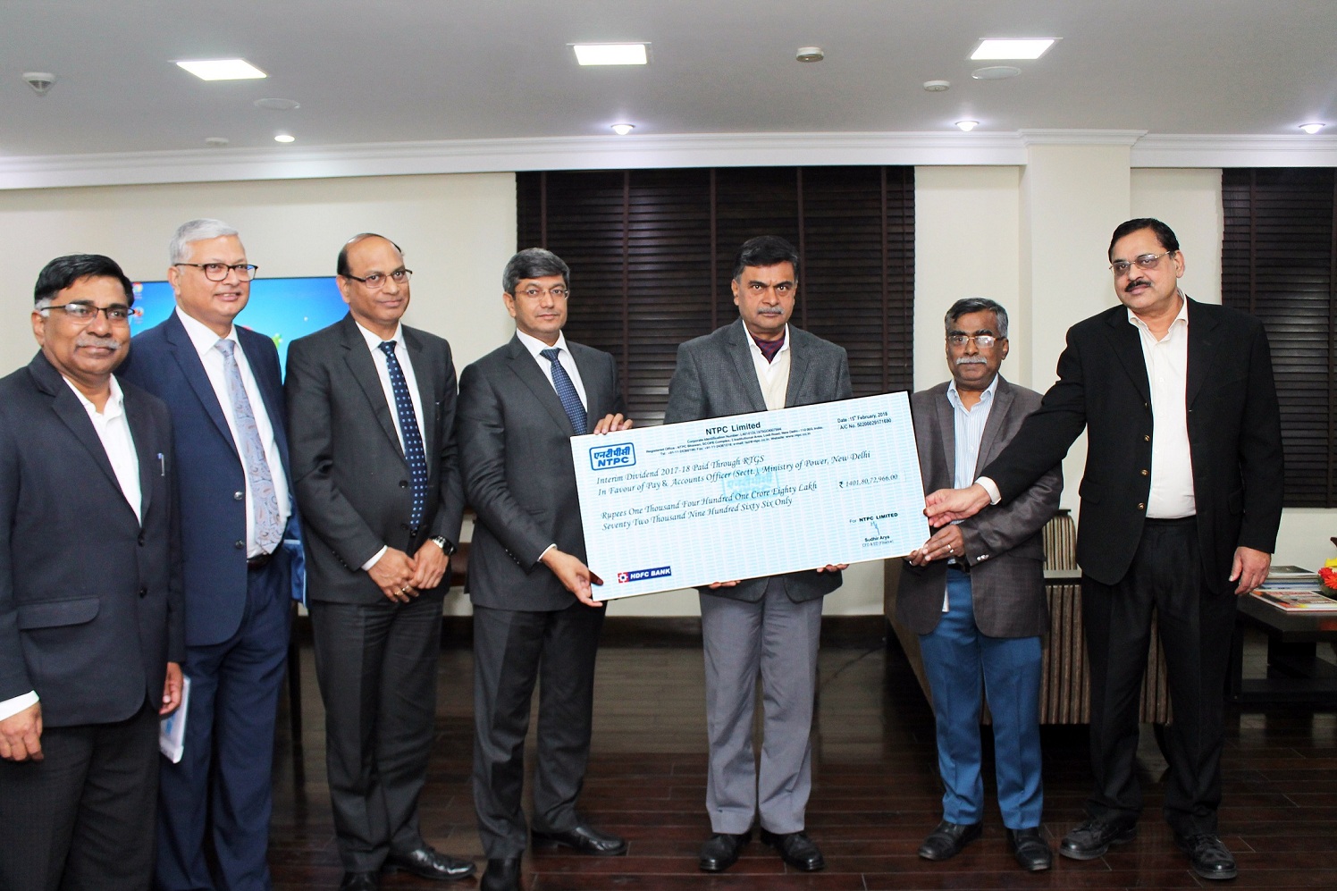 NTPC Ltd. Pays Interim Dividend for FY 2017 and 18
