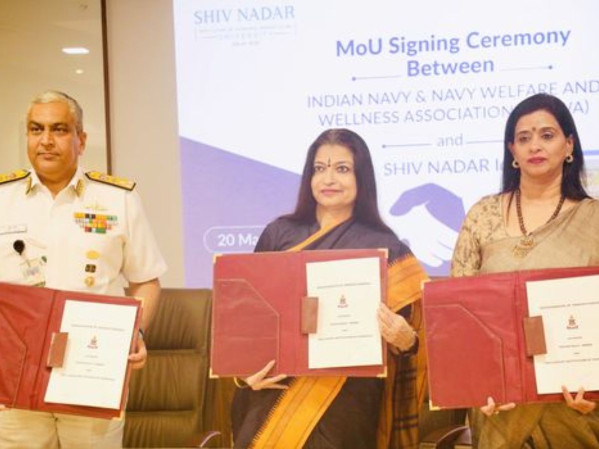 NWWA, Indian Navy and Shiv Nadar Institution of Eminence Sign MoU for Tuition Fee Concessions for Naval Fraternity Wards