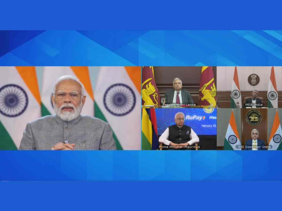 PM Modi jointly inaugurates UPI services with Mauritius PM and Sri Lankan President