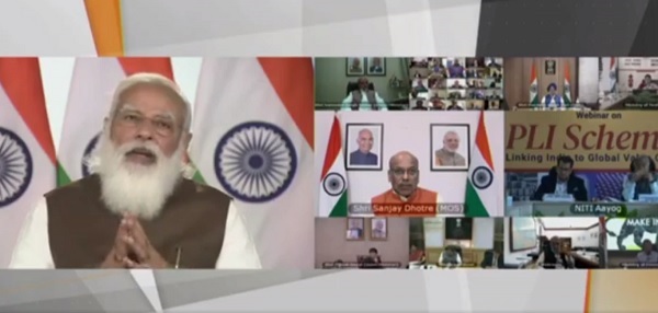 Prime Minister addressed a webinar on Production Linked Incentives scheme