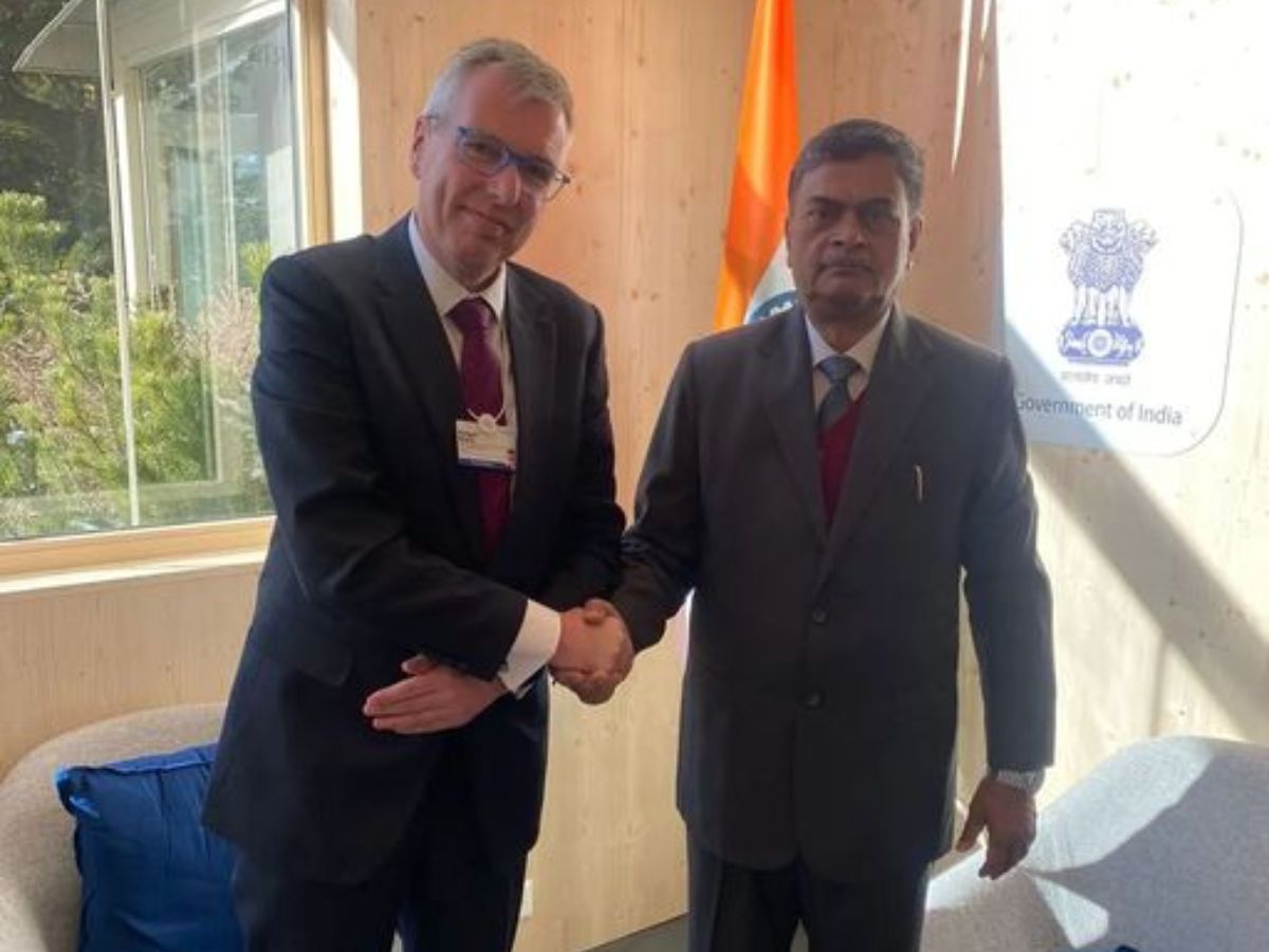Power Minister Shri R K Singh held a meeting with Dr. Holger Klein at WEF2023, Davos