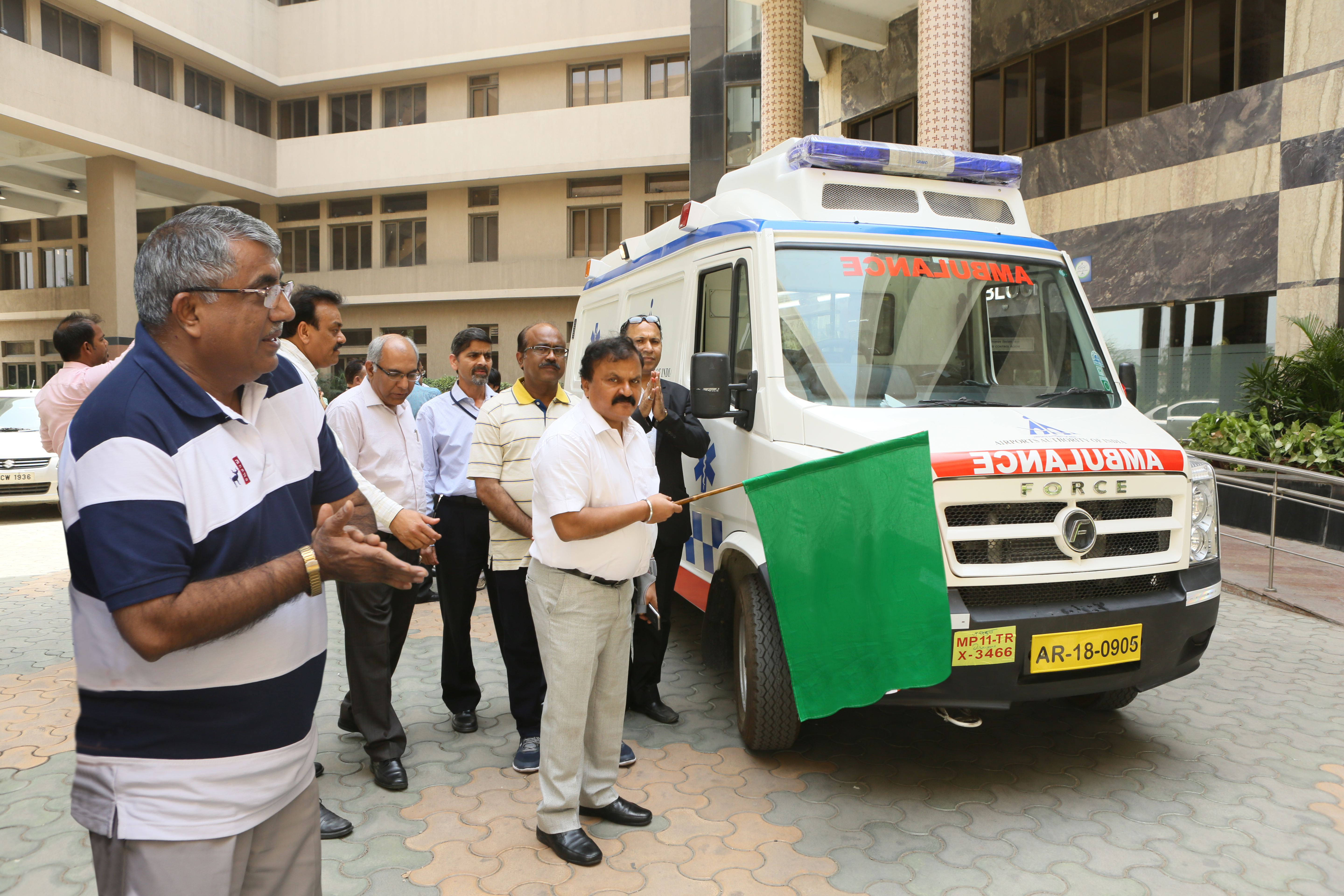 Airports Authority of India Flags off the Ambulance service