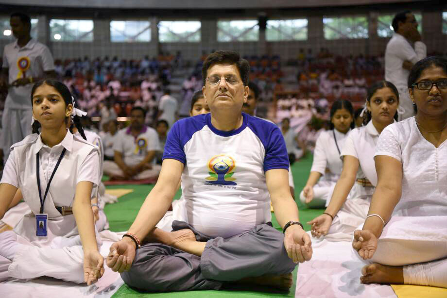 Shri Piyush Goyal Performing Yoga