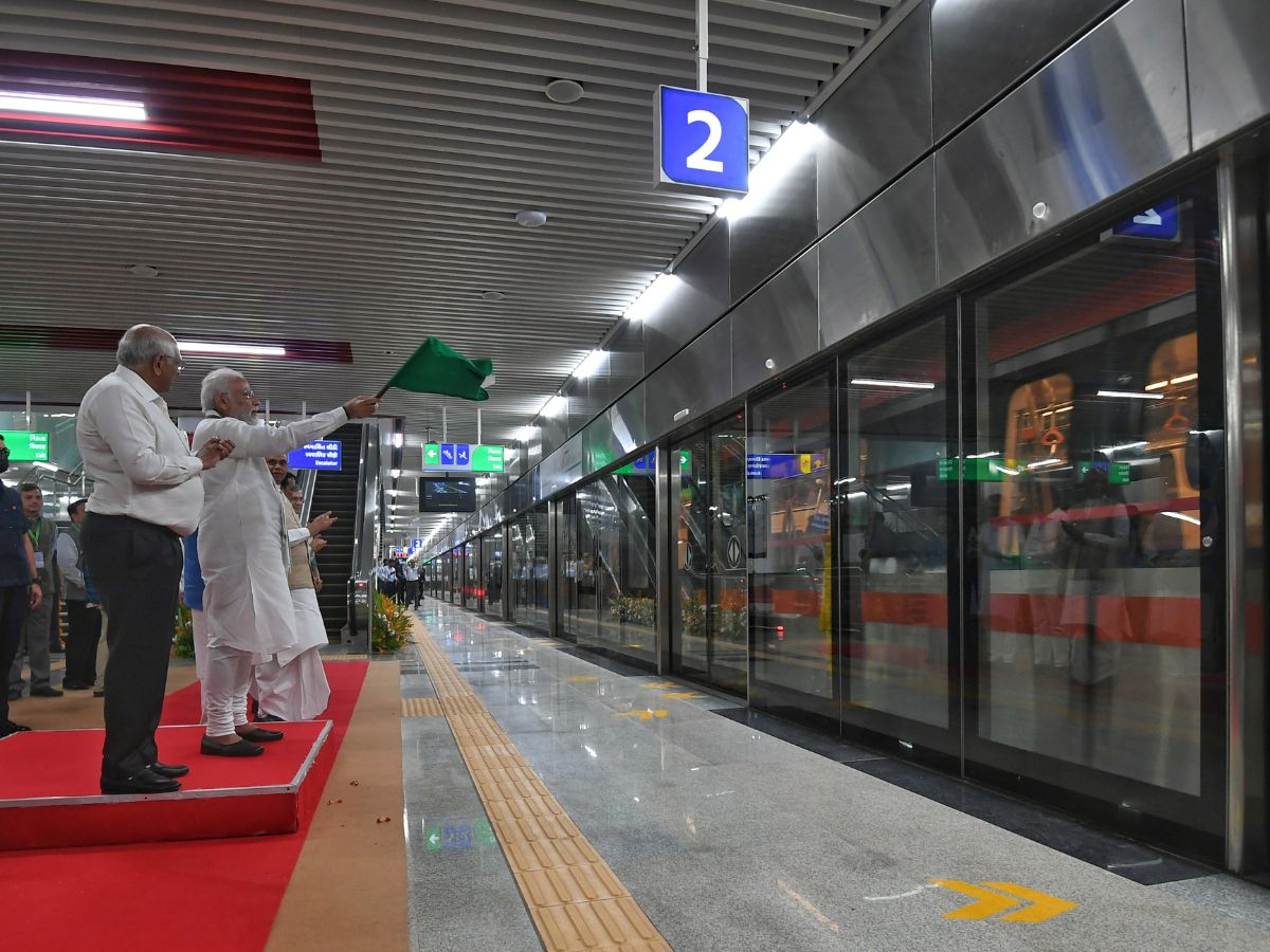 Prime Minister flags off Ahmedabad Metro Rail Project