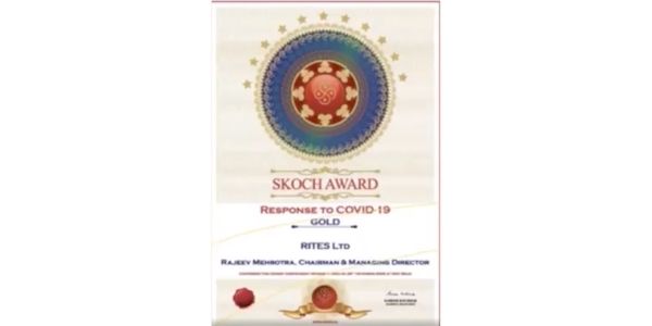 RITES wins SKOCH Gold Award for Response to Covid-19