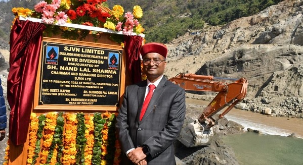 SJVN inaugurated River Diversion of 66 MW Dhaulasidh Project