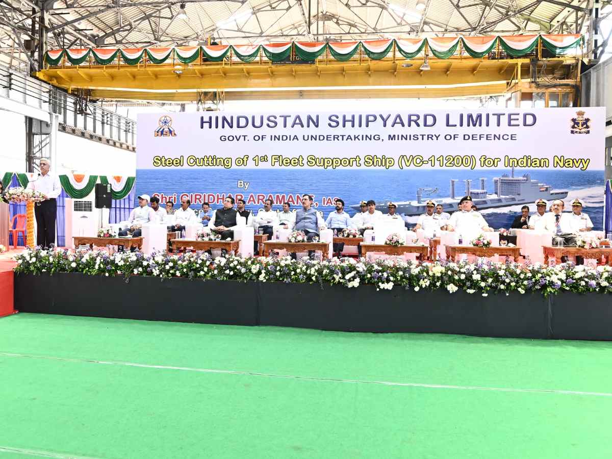 Steel Cutting Ceremony of Indian Navy held at HSL Vishakapatnam