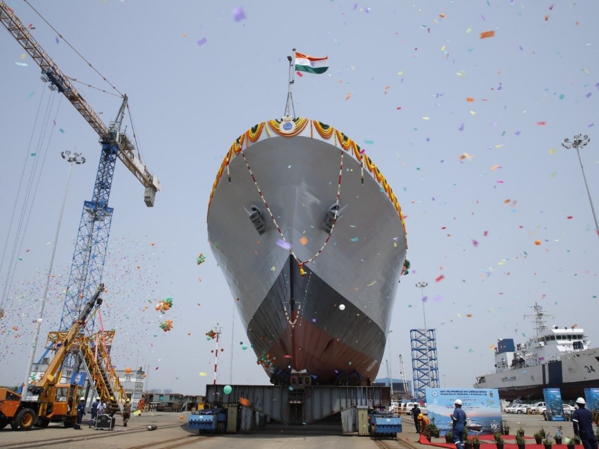 GRSE Launches 2nd Survey Vessel (Large) within six months after 1st Vessel
