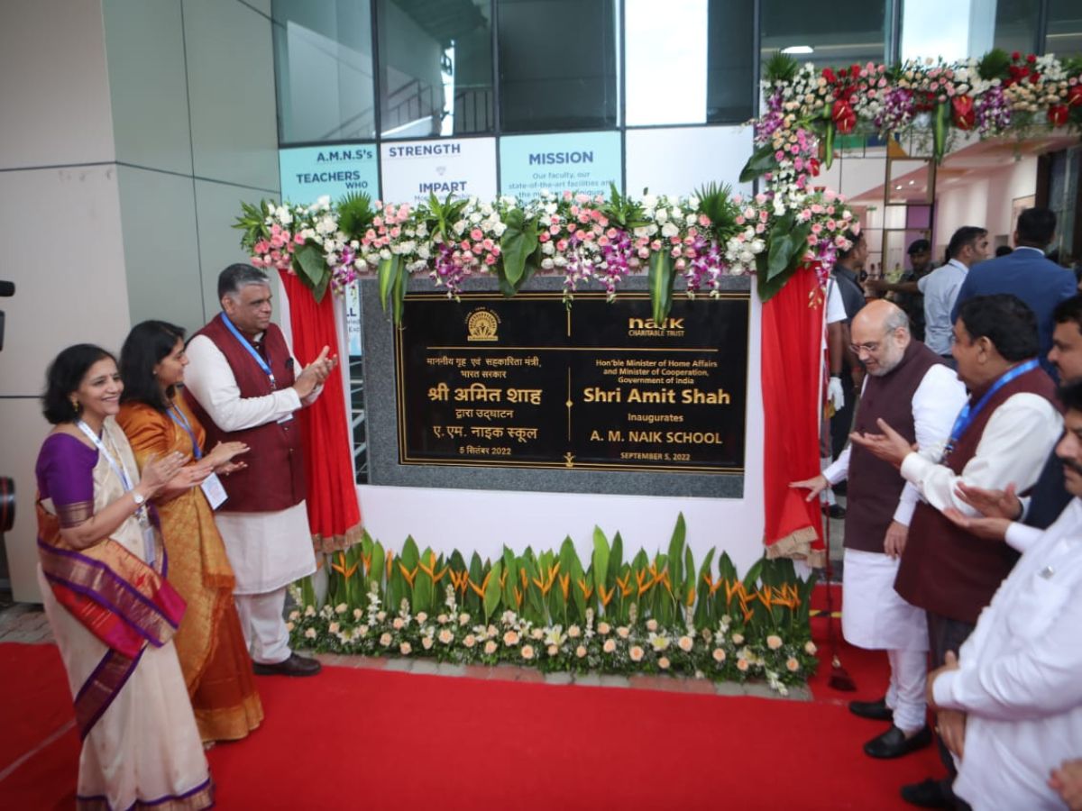 Minister Amit Shah Inaugurates A. M. Naik School in Powai, Mumbai