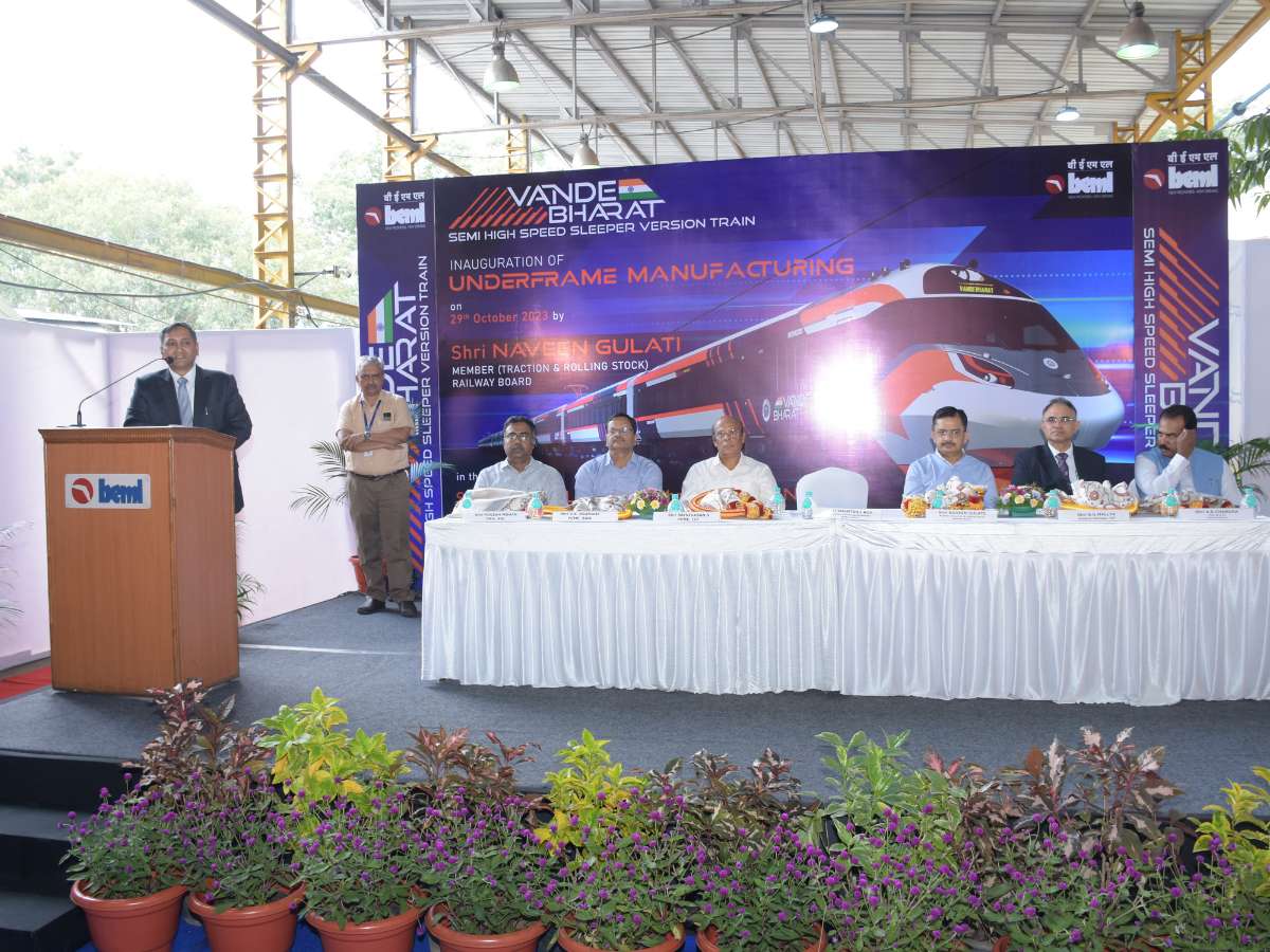Commencement of India’s maiden Vande Bharat sleeper trainset prototype production at BEML’s Bangalore complex