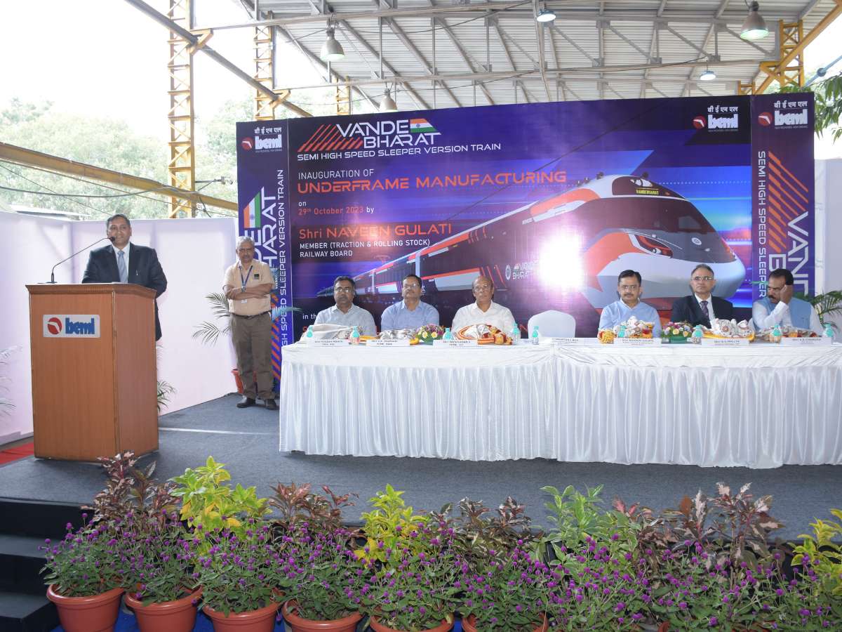 Commencement of India’s maiden Vande Bharat sleeper trainset prototype production at BEML’s Bangalore complex