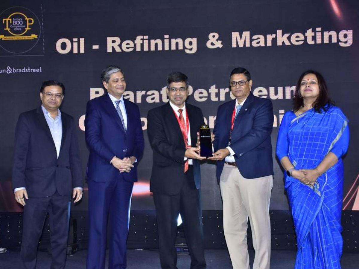 BPCL bestowed as 'Top performer in the Oil-Refining & Marketing sector'