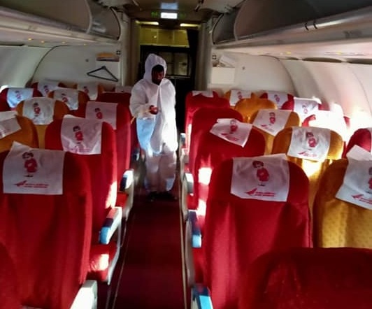 CWC Brave Warriors disinfected 37 Air India Express Aircrafts