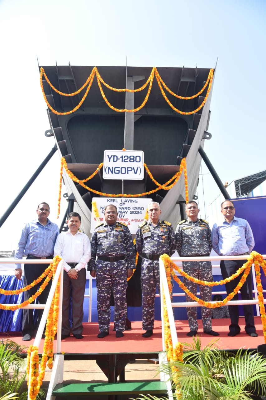 Keel Laying of the First Next Generation Offshore Patrol Vessel At Goa Shipyard Ltd