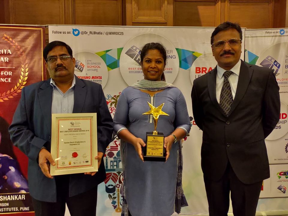 GRSE conferred Kolkata Best Employer Brand Awards 2019