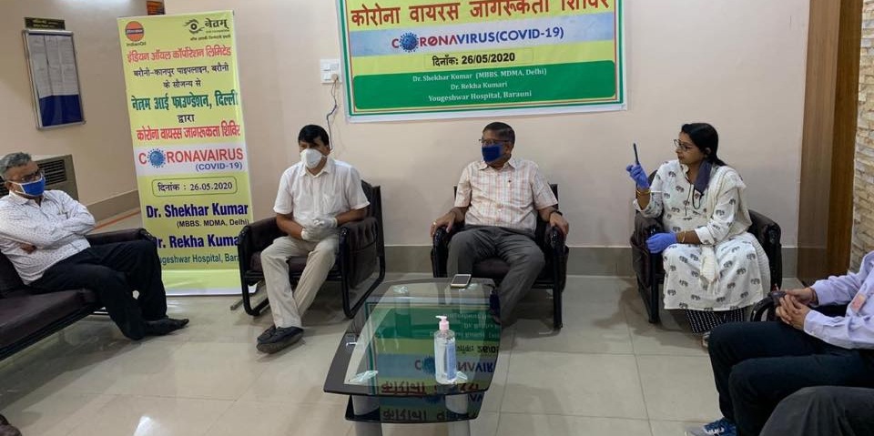 IndianOil team conducted COVID-19 awareness camp 