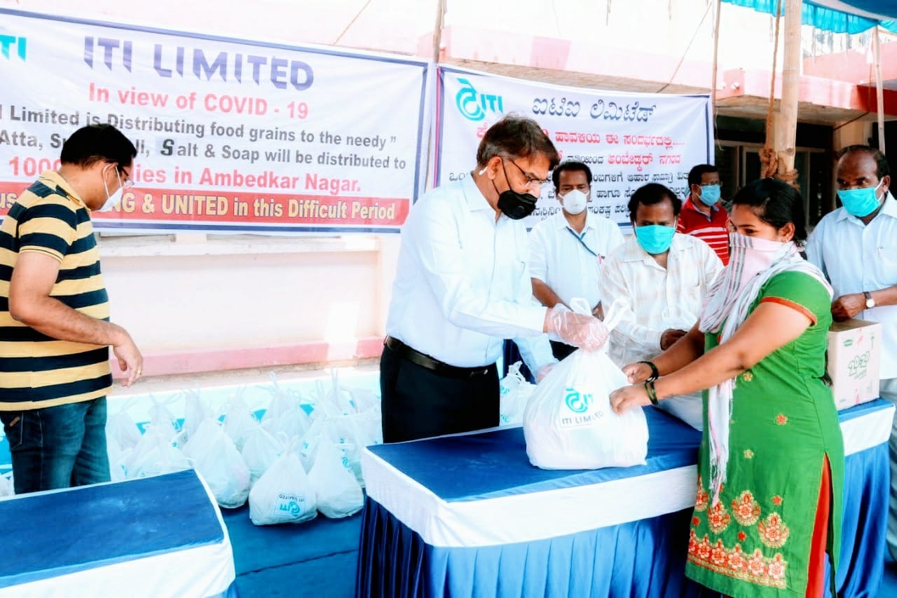 ITI Limited distributes general provision items to poor families 