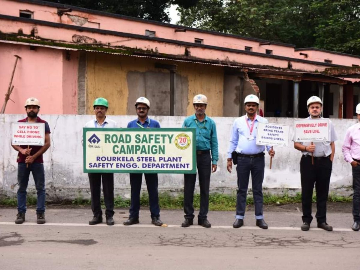 Road Safety Campaign organised near Samskar Gate of SAIL, Rourkela Steel Plant
