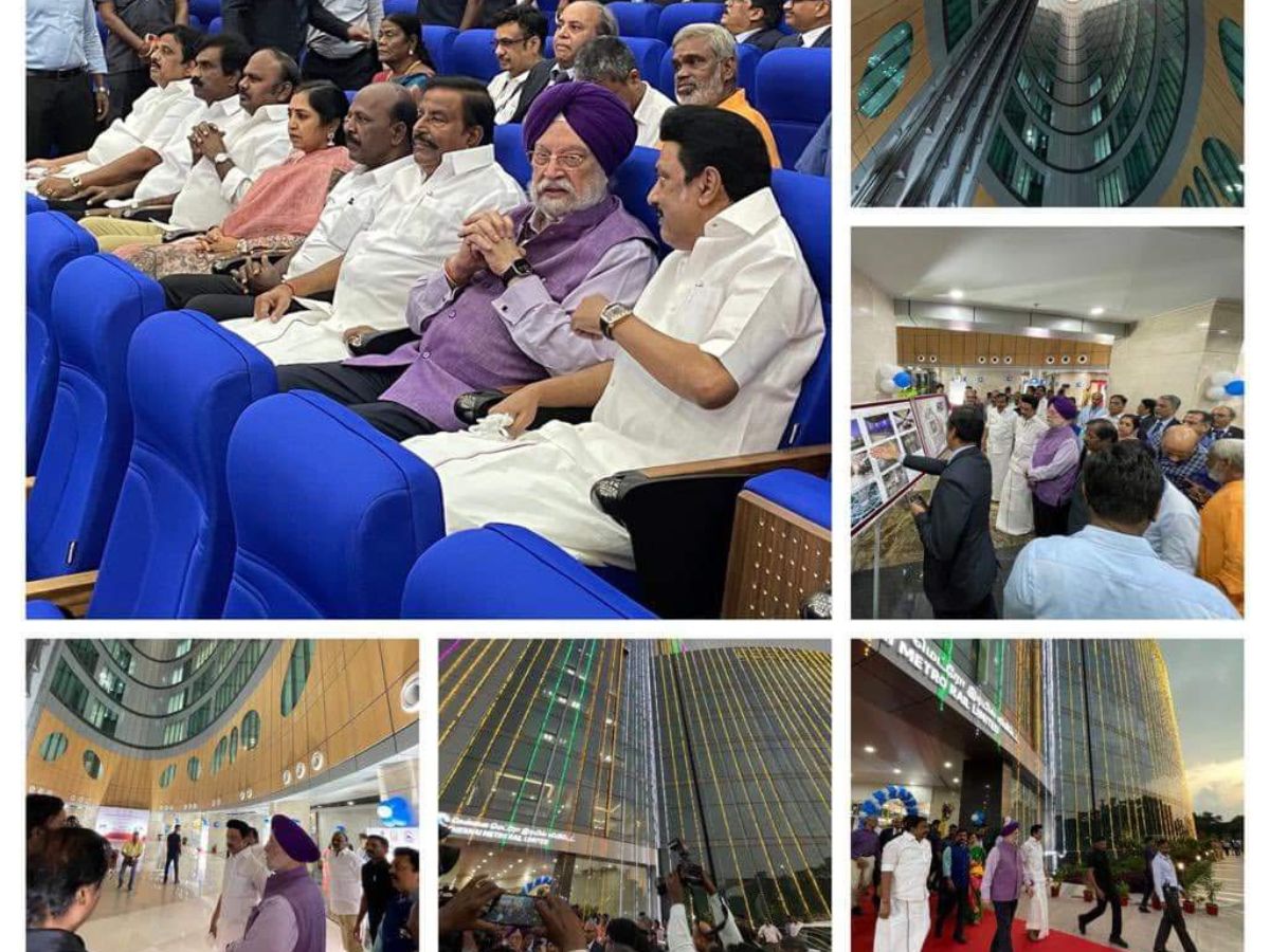Minister Hardeep Singh Puri inaugurates Metro Bhawan of Chennai Metro Rail Limited in Nandanam