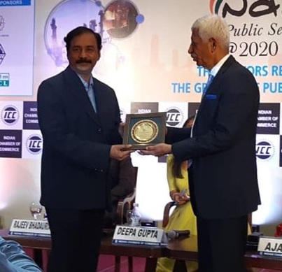 Shri MV Subba Rao CMD KIOCL felicitated PSE Excellence Award for the Growth of PSU