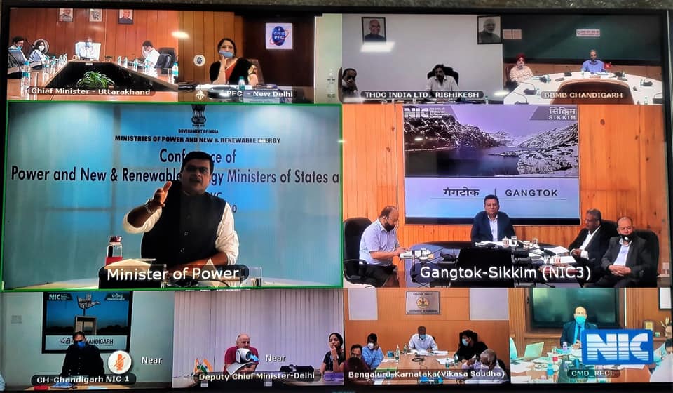 Shri R K Singh addressing the Power Ministers Conference 2020