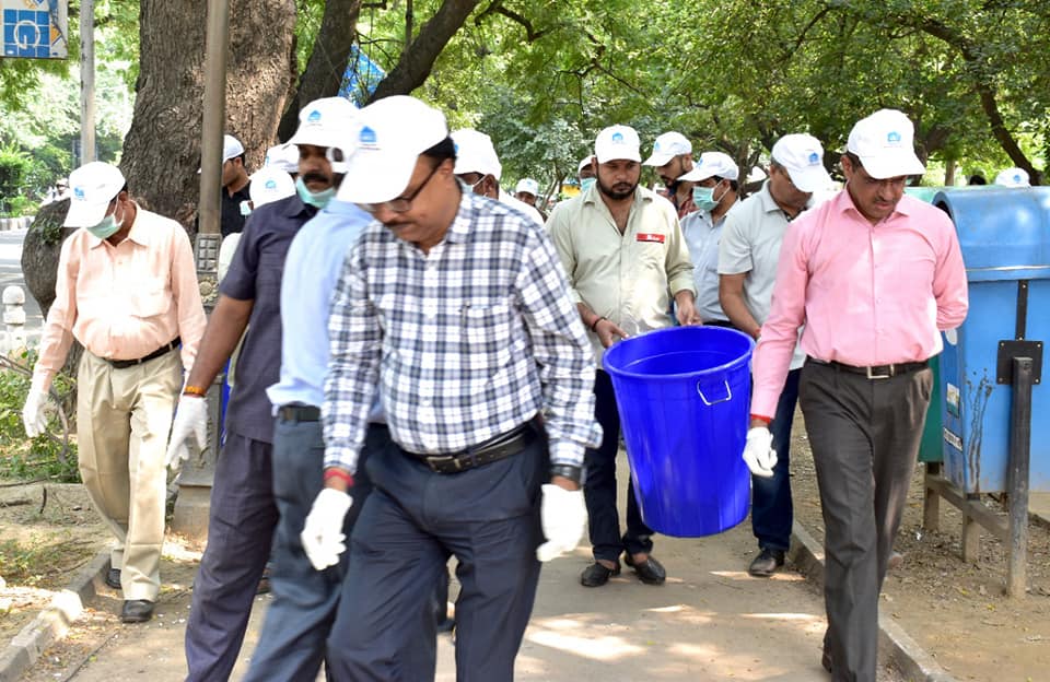 Shiv Das Meena CMD NBCC participated in Plogging Drive at NBCC Bhawan