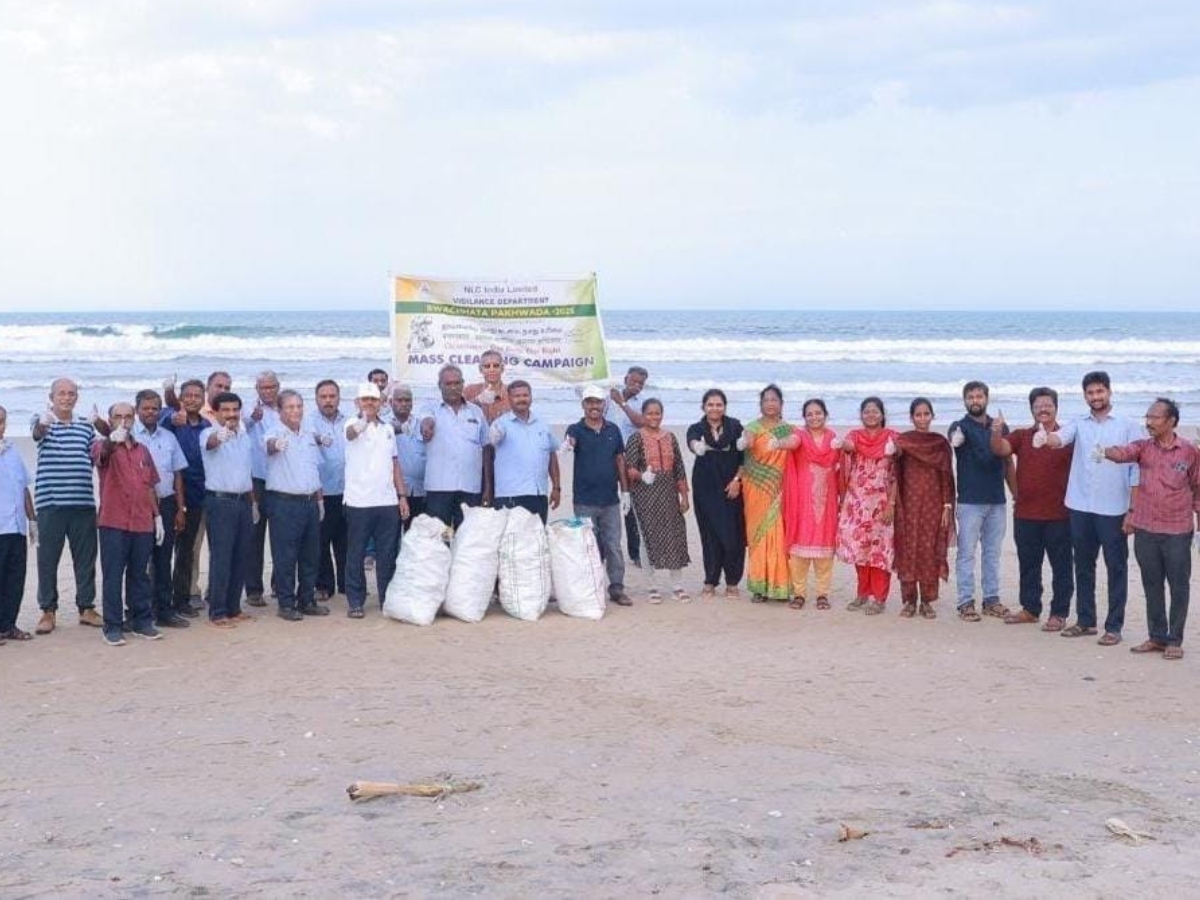 NLCIL Vigilance Team Leads Cleanliness Drive at Silver Beach