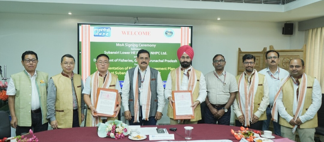 NHPC Ltd signed MoA with Government of Arunachal Pradesh, fisheries dept
