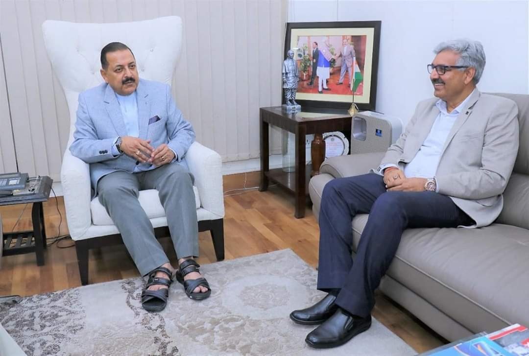 NHPC CMD Meets Dr Jitendra Singh Union Minister