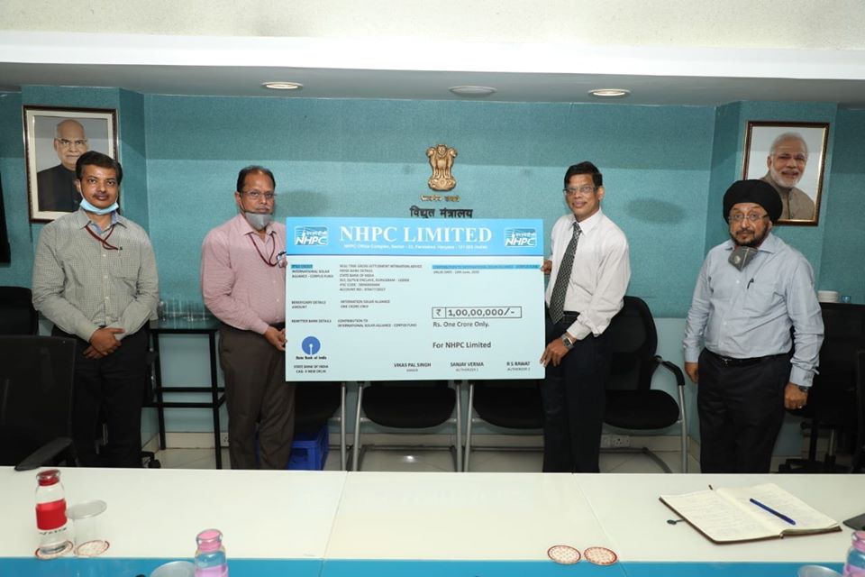 NHPC contributes rs. 1 crore to International solar alliance corpus fund
