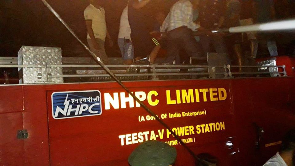 NHPC 510 MW Teesta-V Power Station During Massive Fire Outbreak At Singtam