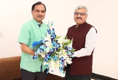 NHPC CMD met Hon'ble MoS of Chemicals & Fertilizers Shri Bhagwanth Khuba