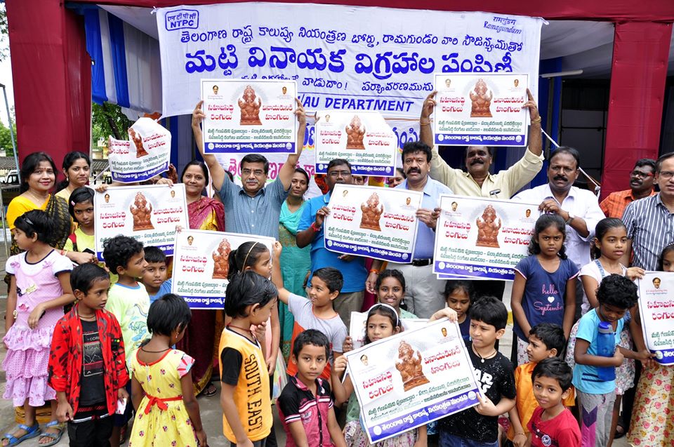 Clay Ganesh Distributed at NTPC Ramagundam