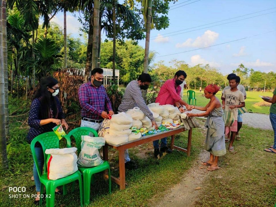 NTPC distributes ration kits and 100 masks in village  Ranjringpara